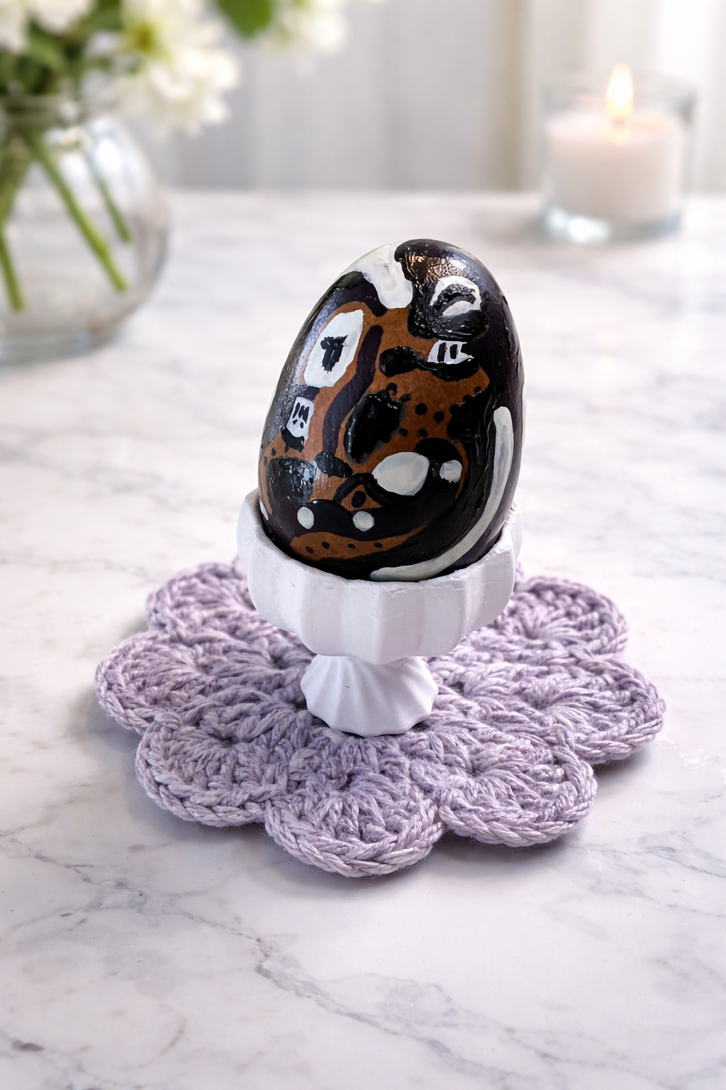Sacred Origins: Hand-Painted Brazilian Nativity Egg